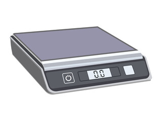 Digital weighing scale vector illustration, electronic kitchen and commercial scale
