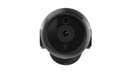 Modern smart home security camera isolated on transparent background