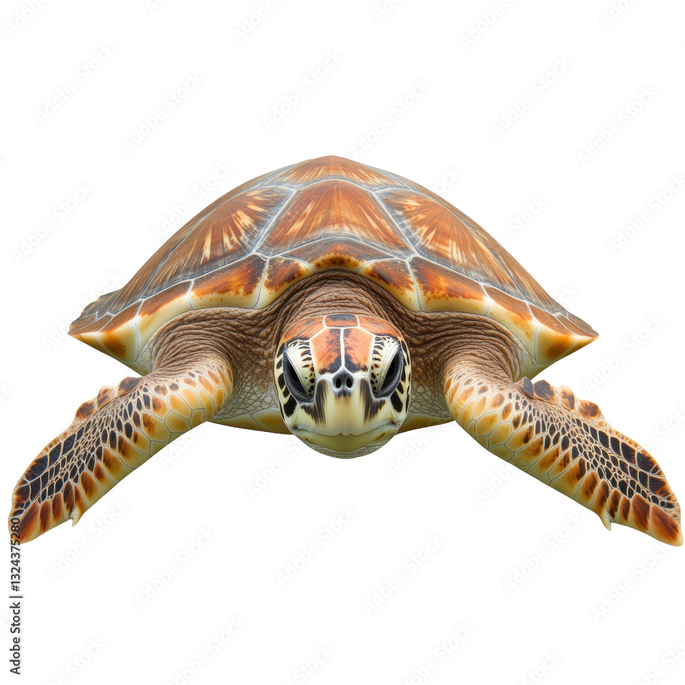 Poster graceful turtle resting on a smooth black background showcasing its unique and calm nature in stilln