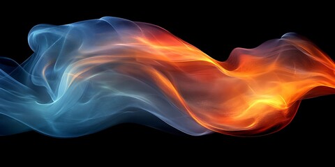 Obraz premium Abstract blue and orange flames swirl
