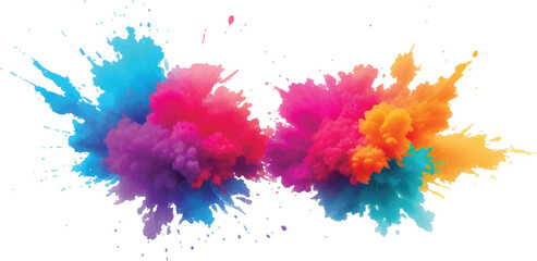 A Modern and Colorful Aquarelle Art Piece Featuring Explosive Watercolor Streaks, Splashes, and Brush Marks on a White Canvas, Creating a Dynamic and Playful Splash Effect.
