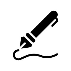 fountain pen glyph icon