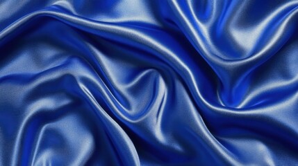 Fototapeta premium Luxurious cobalt blue satin texture studio setting textile photography elegant environment close-up view