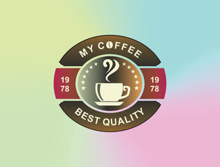 Coffee shop logo and brand. retro badge design stamp. logo vector design in vintage hipster modern style, premium coffee shop bar brand symbol icon