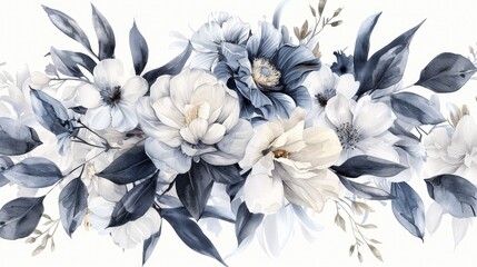 A beautiful, elegant watercolor floral bouquet 