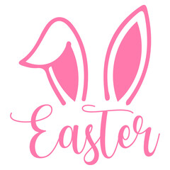 Easter typography clip art design on plain white transparent isolated background for card, shirt, hoodie, sweatshirt, apparel, tag, mug, icon, poster or badge