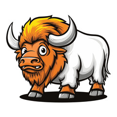 Obraz premium Bison Simple Vector Logo – Minimalist High-Contrast Design