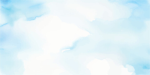 A Beautiful and Dreamy Watercolor Illustration of a Soft Light Blue Sky Filled with Delicate, Fluffy Clouds, Creating a Peaceful and Soothing Atmosphere that Evokes Feelings of Serenity and Tranquilit