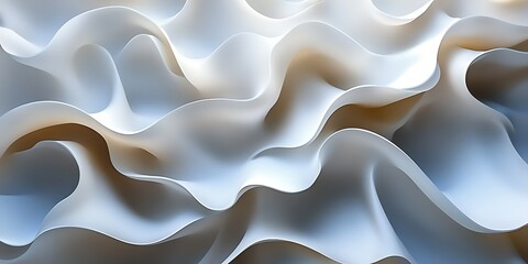 Obraz premium Abstract white waves, flowing texture (2)