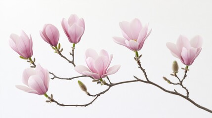 Fototapeta premium Isolated Beautiful White Magnolia Branch Stunning Image for Adobe Stock
