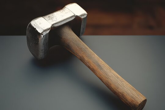 Crafting tools for woodworking projects using a hammer on a workbench in a workshop environment