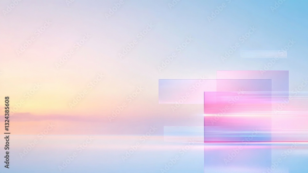 Poster sleek and futuristic cyber-themed background featuring clean lines and geometric shapes against grad
