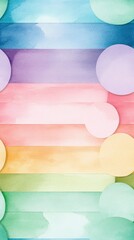 Pastel Rainbow Stripes Background with Soft Circles