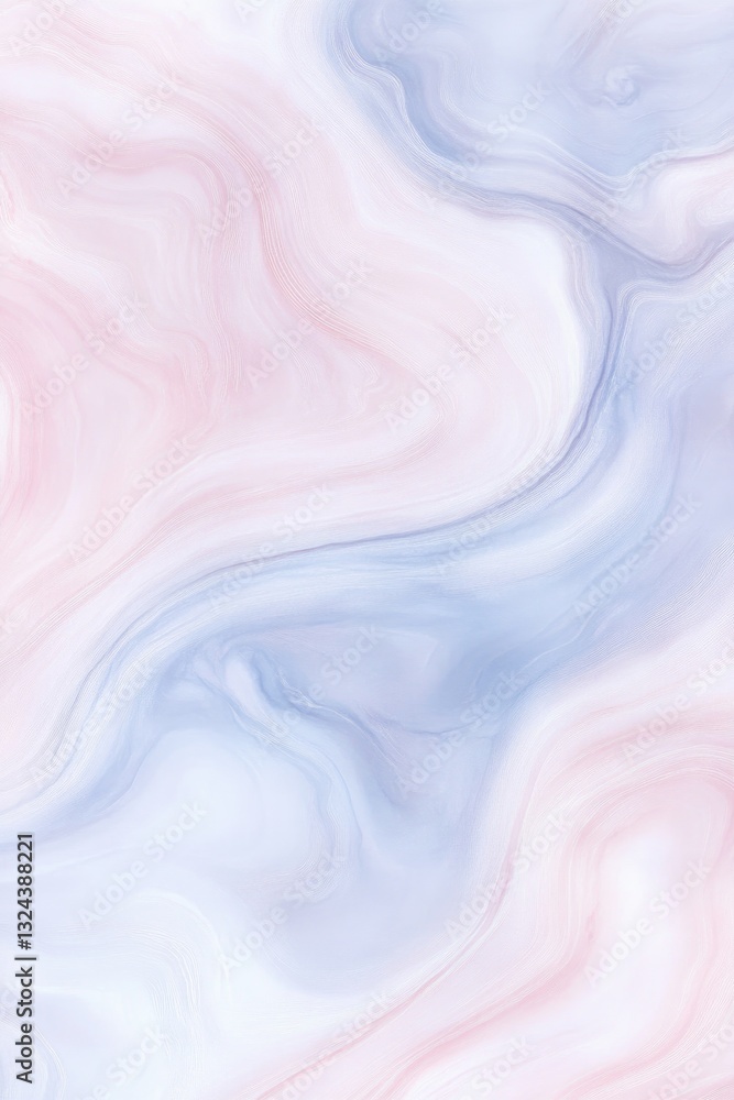 Poster smooth watercolor marble texture flows in gentle swirls of soft pastels covering most of canvas with