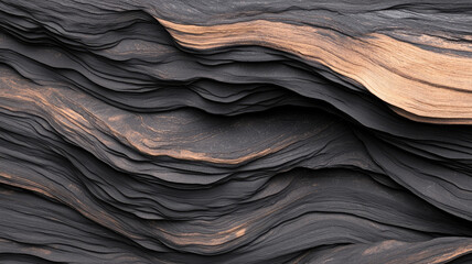 Obraz premium Layered black and brown textures resembling natural rock formations