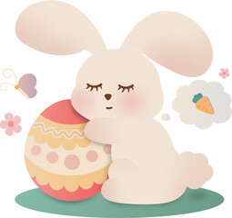 easter bunny with easter egg