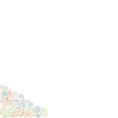 abstract background corner with flowers