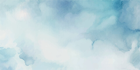 A Subtle and Elegant Watercolor Scene Featuring a Light Blue Sky and Soft Clouds, Perfectly Designed to Bring a Sense of Calm and Peace to Any Space, Offering a Refreshing, Tranquil Vibe Ideal for Min