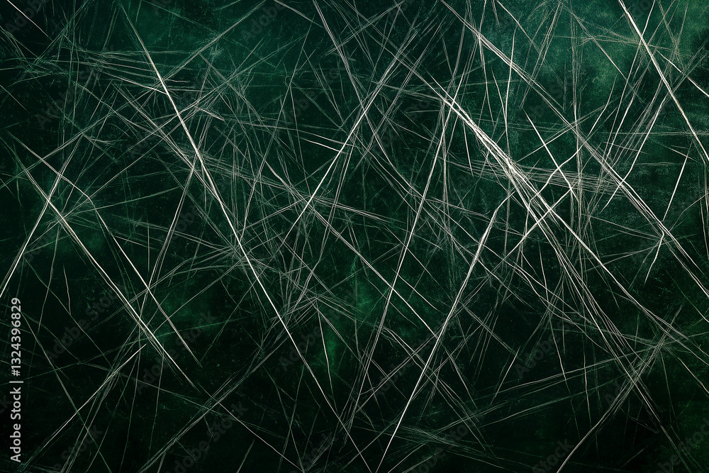 Aufkleber green abstract geometric scratches background lines. modern abstract black dark green effect pattern