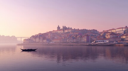 Naklejka premium Porto, Portugal old town skyline from across the Douro River.