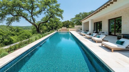 Fototapeta premium Hillside Infinity Pool & Patio Oasis