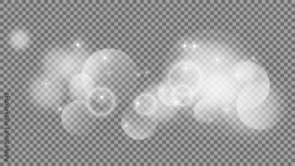 Poster bokeh circles on transparent background