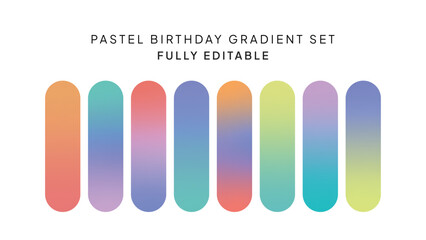 Set of Birthday Gradients Background, Abstract Birthday Color Collection Background Set