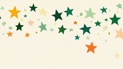 A colorful array of stars in various sizes and colors, creating a whimsical and cheerful pattern against a light background.