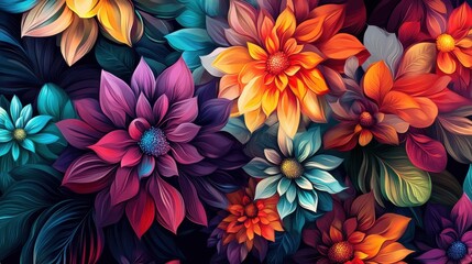 Beautiful modern colorful flower design