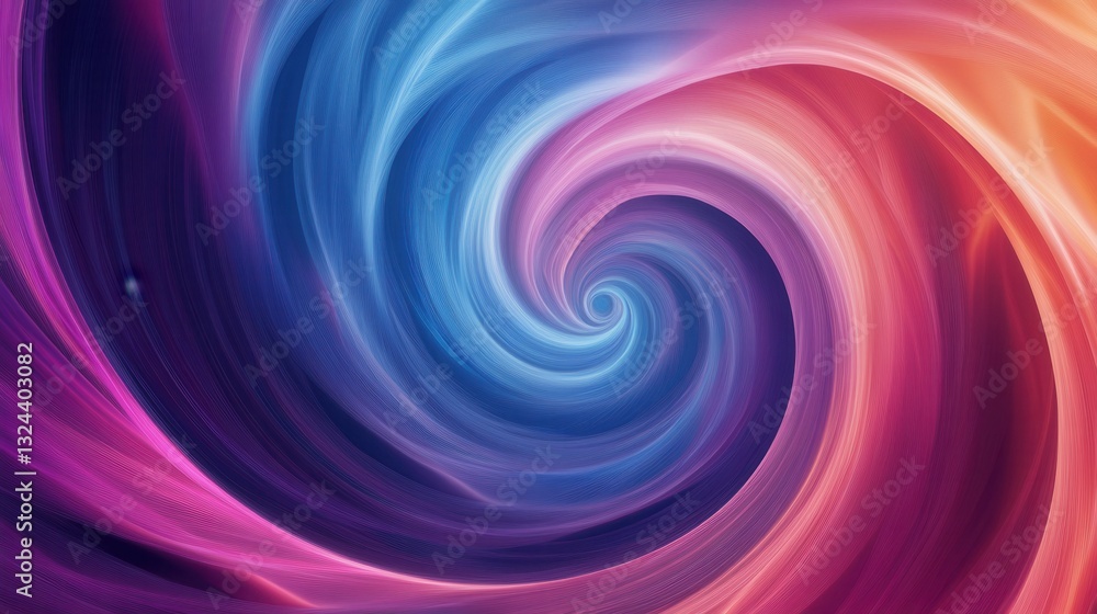 Poster Colorful swirling abstract patterns create a dynamic visual experience with balanced design principles