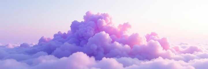 Fototapeta premium Majestic purple cloud drifting lazily across a serene white sky, nature, soft, misty