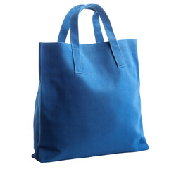 A blue tote bag on transparent background