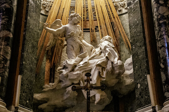 La Transverberazione di santa Teresa d'Avila nella Chiesa di Santa Maria della Vittoria. Roma, Italia