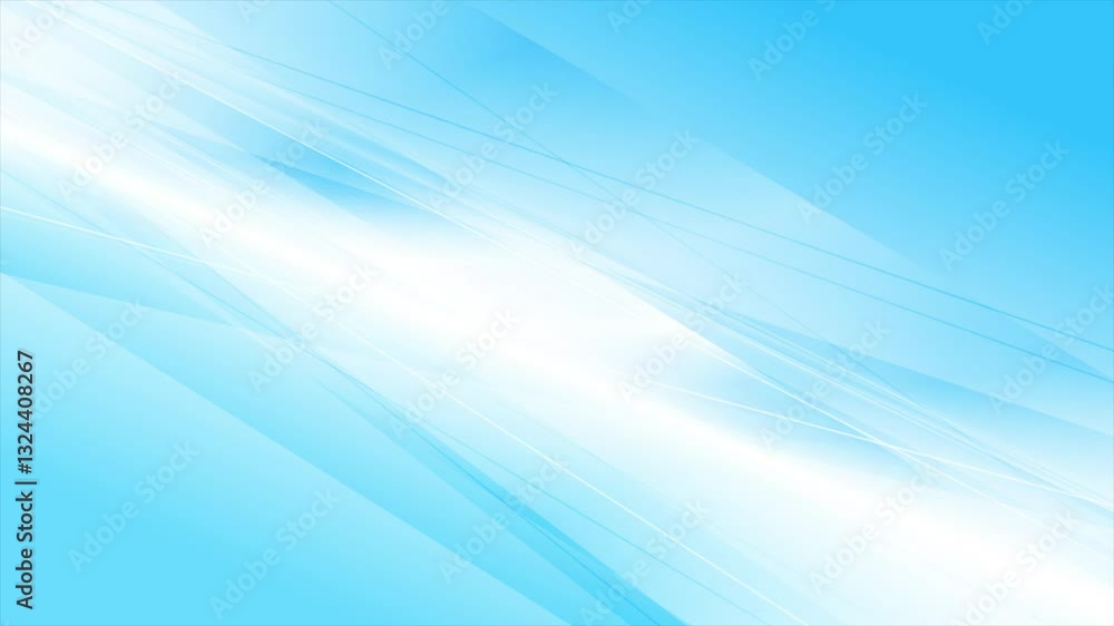 Poster blue and white shiny smooth stripes abstract modern tech background. seamless looping motion design.