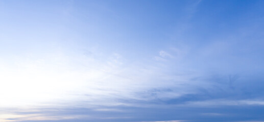 Full frame and low angle view of beautiful morning or evening blue and orange sky while sunsets or...