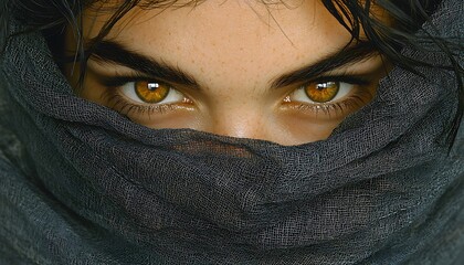 Fototapeta premium Desert Woman's Intense Gaze.