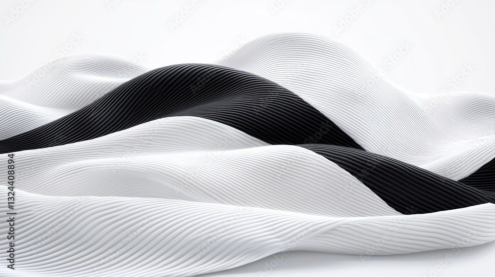 Poster dynamic black and white wave pattern, a modern abstract background for design