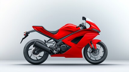 Sleek red motorcycle, embark on an adventure of style, speed and open roads