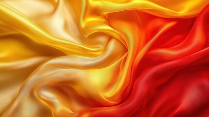 Obraz premium Leaves intertwined with flowing, semi-transparent silk fabric.