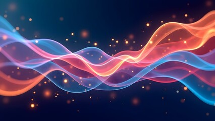 Abstract Colorful Lines and Geometric Shapes in Digital Space, Symbolizing Financial Growth and Creativity