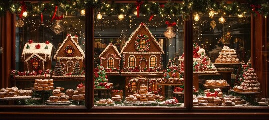 The festive allure of Christmas cookies adorns the bakery showcase.
