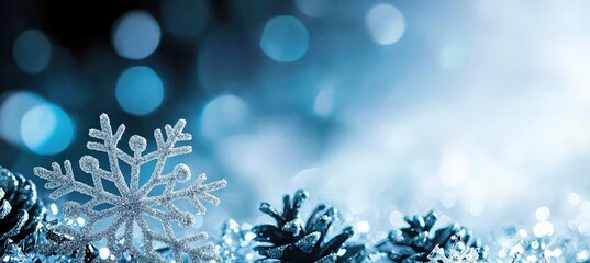 Clean and simple holiday email footer design featuring elegant snowflake patterns.