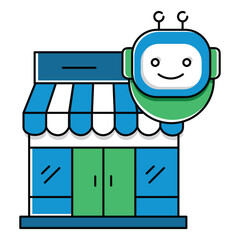 Ai Market Store and Business Trade vector Icon design