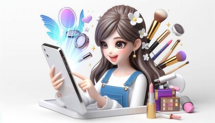 Virtual makeup tutorial online animation artistic close-up beauty techniques