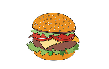 Burger Fast food Vector Design icon