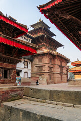 Obraz premium Nepal Kathmandu's historic center with its temples and architecture
