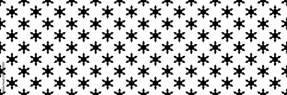 Poster horizontal seamless of modern black bloom flower for pattern and background.