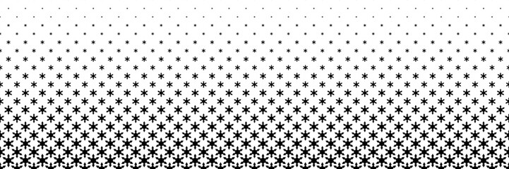 horizontal halftone of modern black bloom flower for pattern and background. © eNJoy Istyle