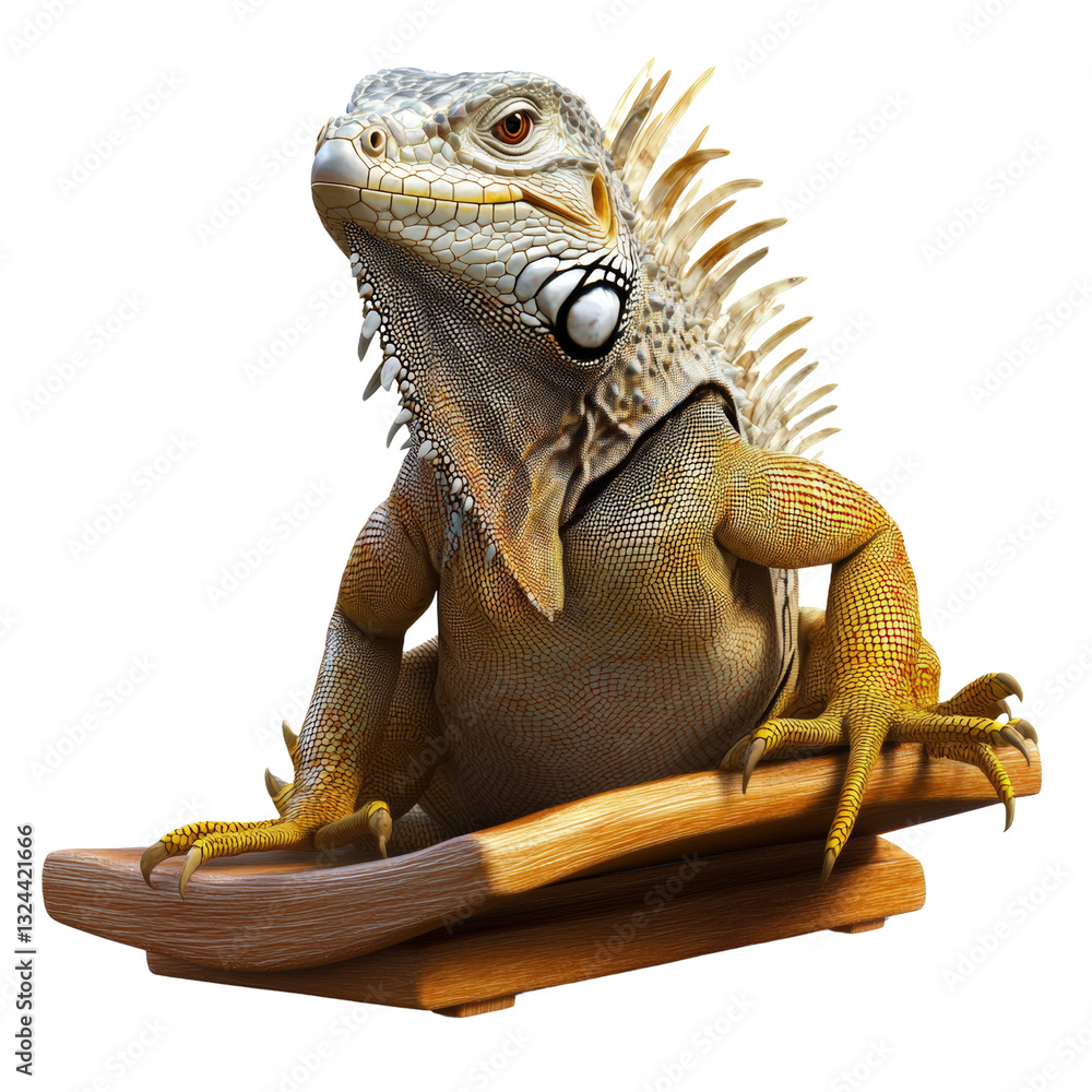 Aufkleber a lizard perched on a weathered piece of wood in a natural setting capturing its unique texture and 