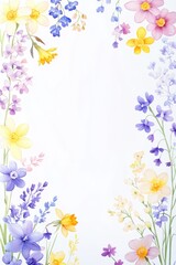 Obraz premium Beautiful background template made of Spring flowers.